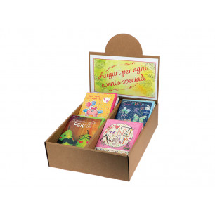 Espo da banco in cartone per biglietti 4 tasche