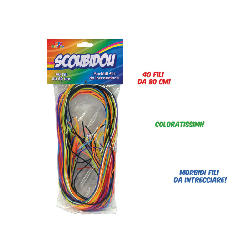 Busta scoubidou/scubidu colorful 40 fili da cm. 80