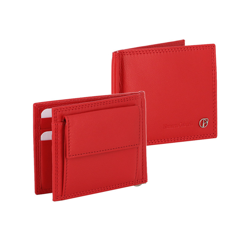Portafoglio in pelle Nazareno Gabrielli uomo con fermabanconote