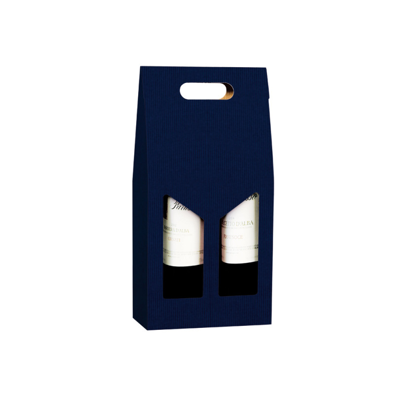 Scatola porta 2 bottiglie onda a vista