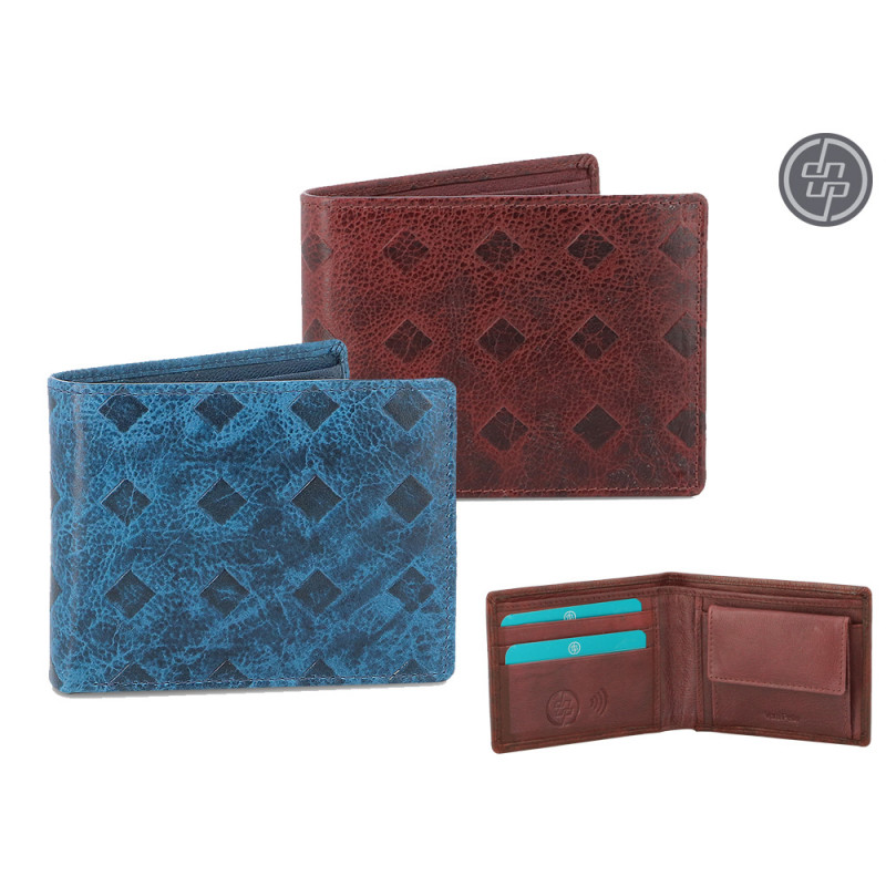 Portafoglio DNUP Biri in pelle con inserti e portamonete colori assortiti