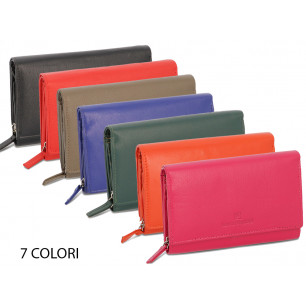 Portafoglio in pelle donna Laura Biagiotti grande con bottone