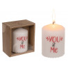 Candela cilindrica con scritta You & Me cm. 8 in scatola
