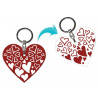 Portachiavi a forma di cuore con anello in metallo