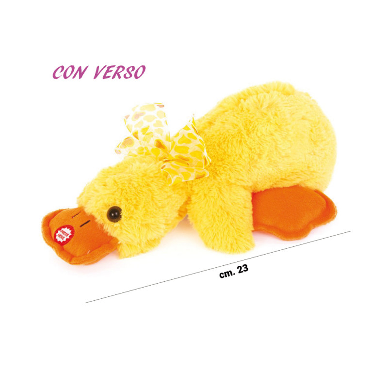 Peluche papero steso cm. 23 con verso