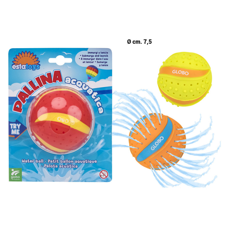 Pallina acquatica cm. 7,5 in 3 colori