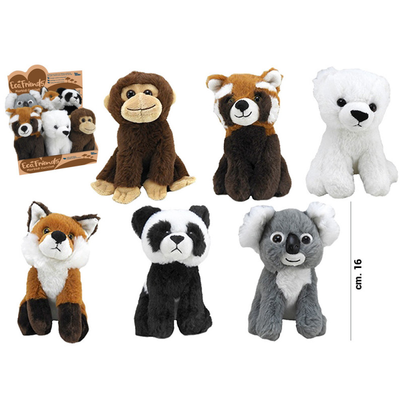 Peluche animali della foresta cm. 16 display 6 pz