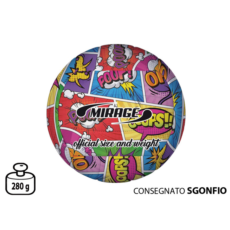 Palla volley Mirage Comics in ecopelle cucito SGONFIO