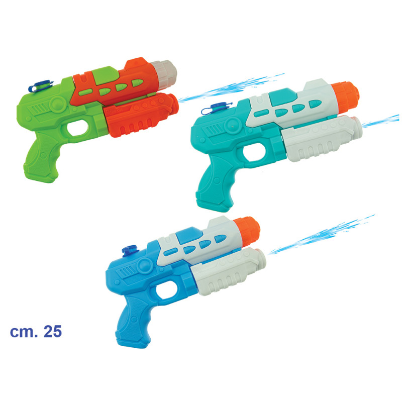 Pistola ad acqua a pressione cm. 25 in 3 colori