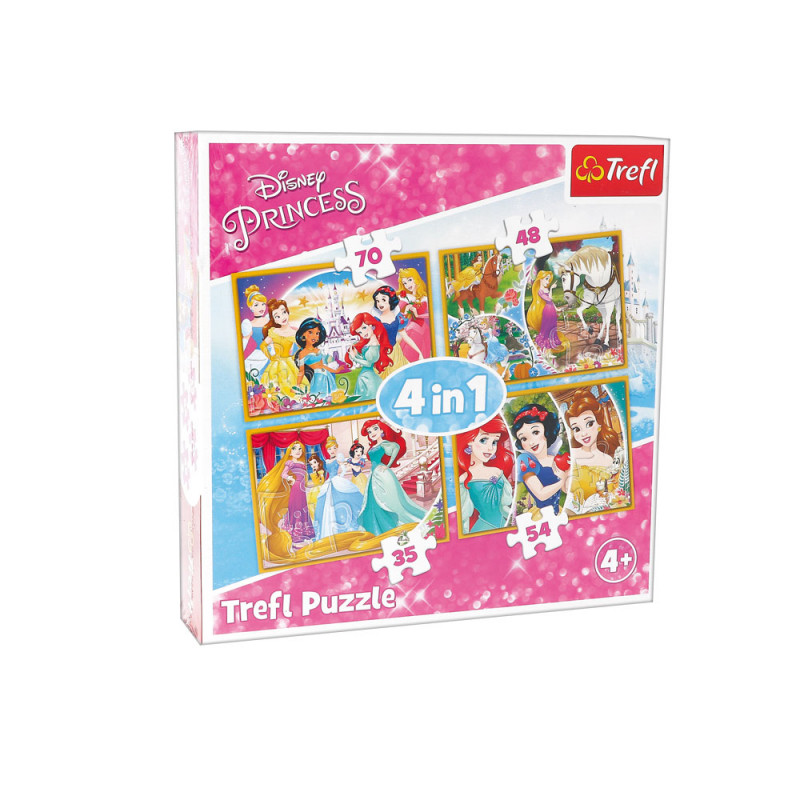 Puzzle Trefl 4 in 1 Principesse Disney