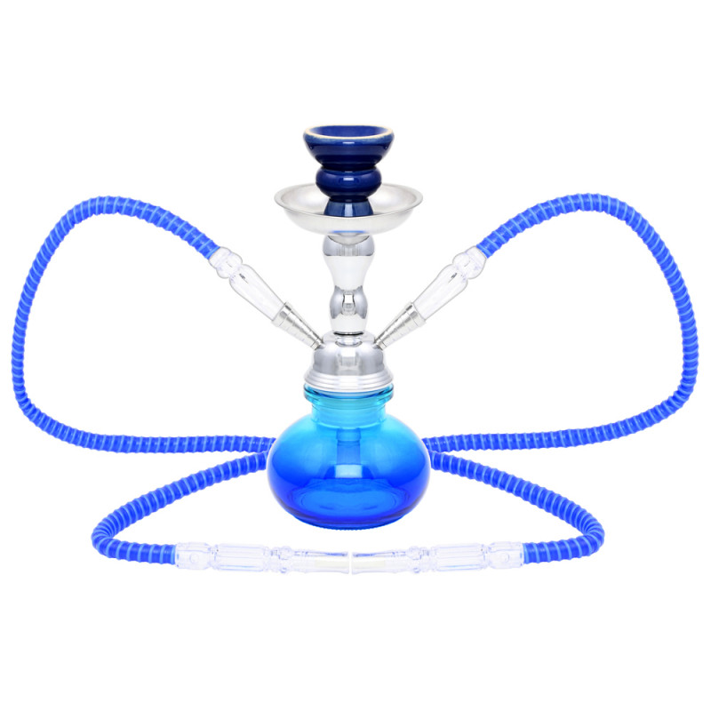 Narghilé 2 tubi Hookan Jam blue melange cm. 25