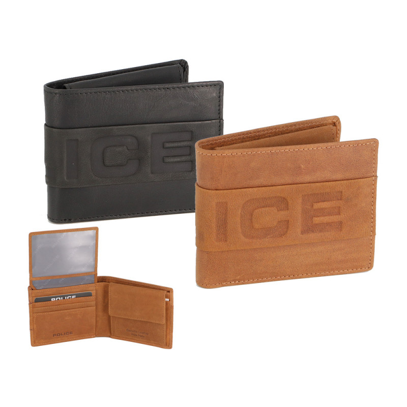 Portafoglio uomo Police con scritta e portamonete