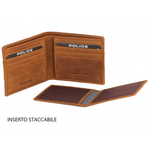 Portafoglio uomo Police con scritta e portacards
