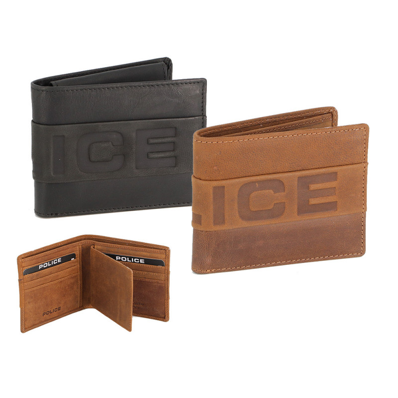 Portafoglio uomo Police con scritta e portacards