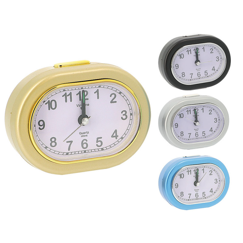 Sveglia al quarzo colorata ovale