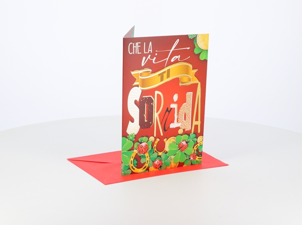 Biglietti Fortunati con quadrifogli e coccinelle