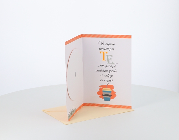 Biglietti Compleanno moustache con doppia rotella