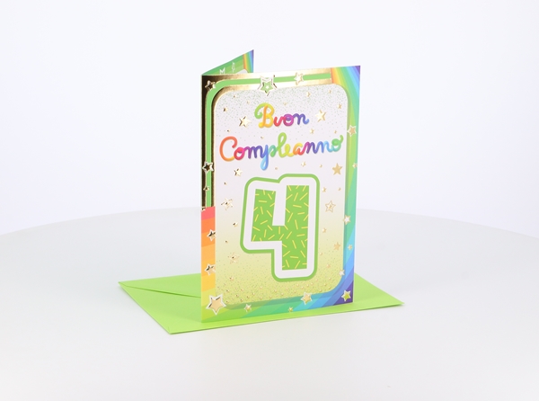 Biglietti Compleanno cifre da 1 a 5 con rilievo