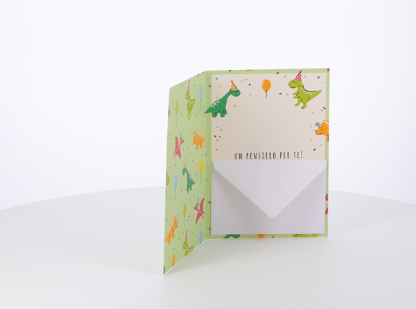 Biglietti Buon Compleanno animali e arcobaleni con portasoldi