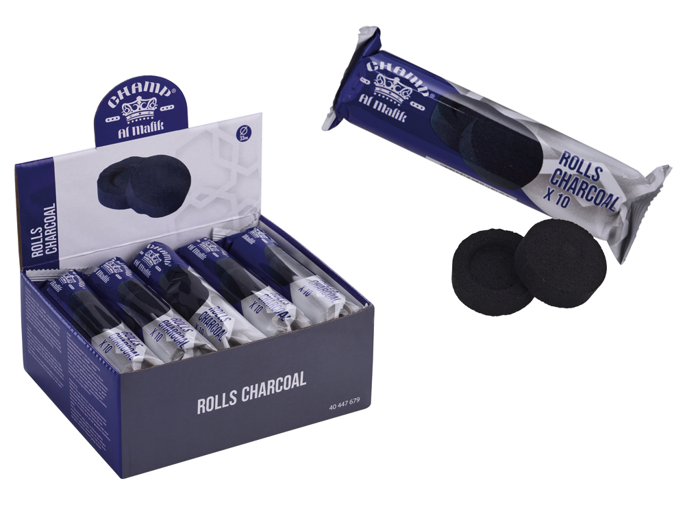 Carbone per narghilé Champ rolls da 10 cialde scatola 10 rolls